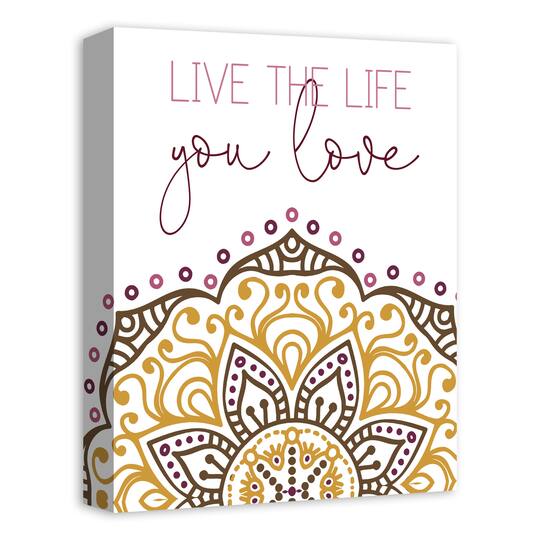 Live The Life You Love Yellow 12" x 16" Canvas Wall Art